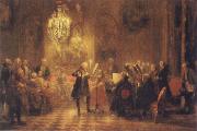 Adolf Friedrich Erdmann Menzel The Flute Concert of Frederick II at Sanssouci oil painting